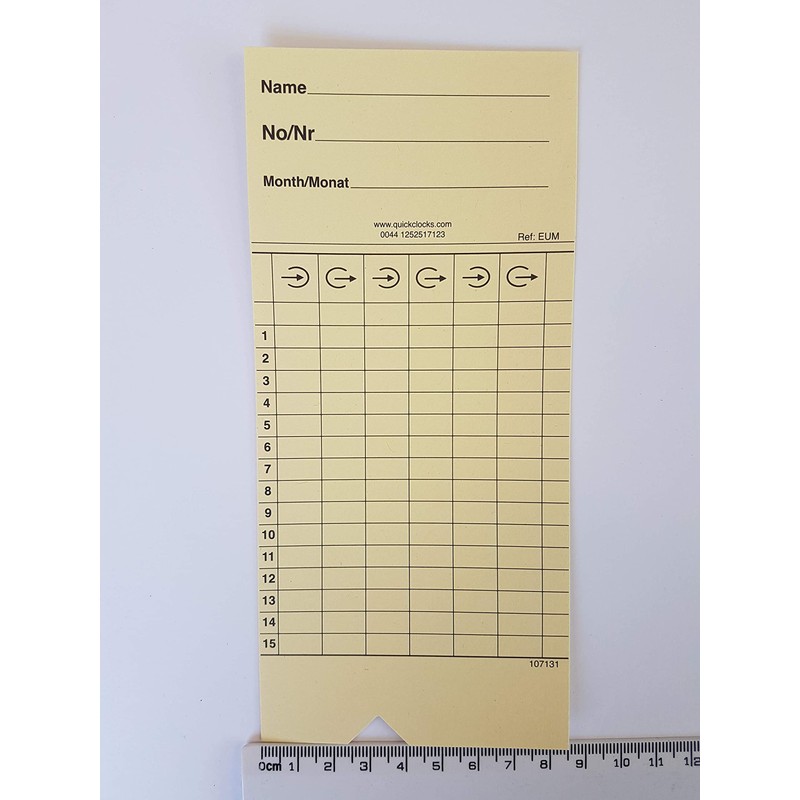 QuickClocks Clocking Cards (Monthly) (100)