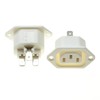 IEC Flange Mount Socket - White, Pack of 2 -