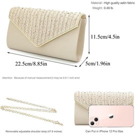 Fioeyr Women Diamante Envelope Clutch Bag Evening bag Handbag Purse Wedding, Bridal, Prom, Party Shoulder Bags