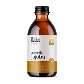 HEBBE | Aceite De Jojoba 250 ml | Orgánico Prensado En Frío Para Cabello Y Piel | Hidratante Facial Para Piel Mixta Y Grasa | Regula Sebo Fortalece Cabello