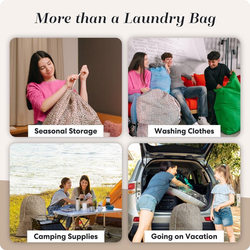 Handy Laundry Nylon Bag - Locking Drawstring Closure, Machine Washable,