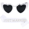 CIEHER Just Married Pearl Bride Sash and Bride Heart Shaped
