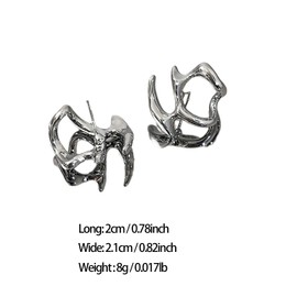 XYAYOU Minimalism Luxury Cold Indifference Irregular Geometric Earrings Jewelry Gift For Women Men (sliver)