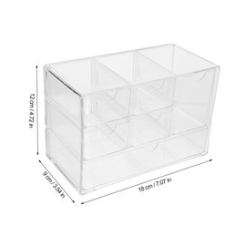 Mobestech Makeup Desk Organizer with Stackable Drawers Transparent Cosmetic Storage Box for Efficient Desktop Organization for Jewelry Stationery and Sundries