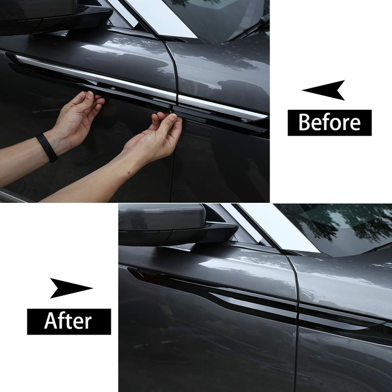 CHEYA 4pcs Piano Black Side Fender Cover Trim ABS Plastic