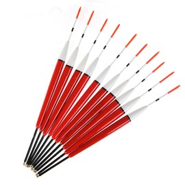 Toasis Paulownia Wooden Fishing Floats Pack of 10 (Red)