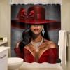 MESHELLY Red Black Girl Shower Curtain 60Wx72H African American Inspirational