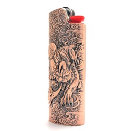Lucklybestseller Metal Lighter Pouch Case Cover Holder Sleeve Vintage Pixiu Engraving for BIC Full Size Classic Lighter J6