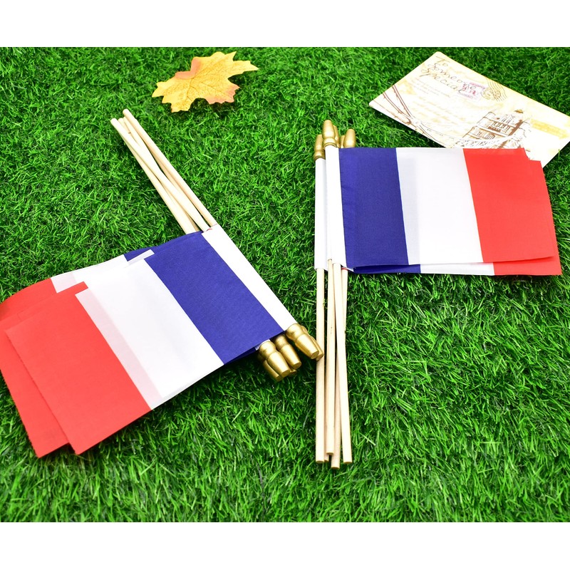 Lebei - Banderas pequeñas de mano con bandera francesa de