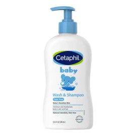 Cetaphil Baby Wash & Shampoo 2 en 1 399ml | Limpieza Suave, Piel Sensible, Hipoalergénico, Ideal para Bebés y Recién Nacidos, Fórmula Dermatológica qu