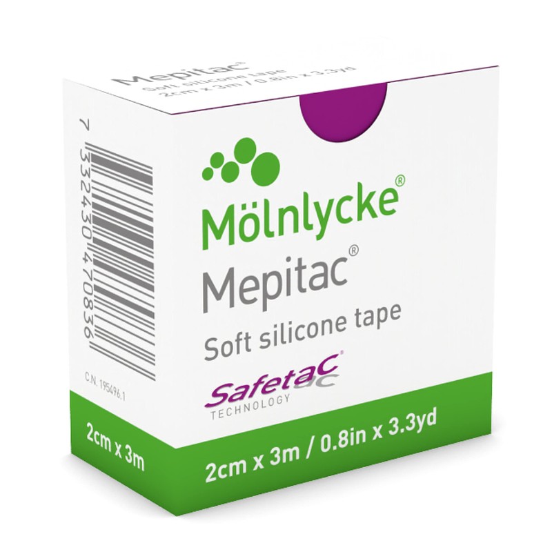 Mepitac 298300 Soft Silicone Tape, 2 cm x 3 /0.8