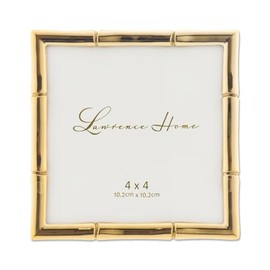 Lawrence Frames Bamboo Design Metal Frame, 4x4, Gold