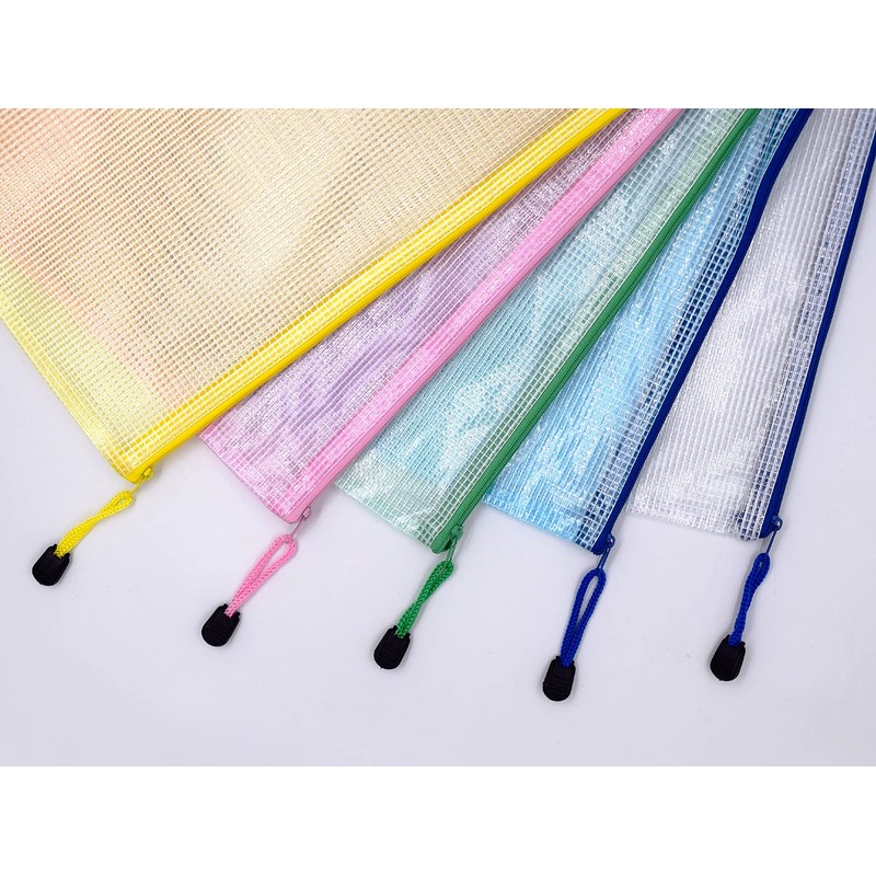 scicent Folders a4 6 Pcs Plastic Wallets A4 Zip Wallets