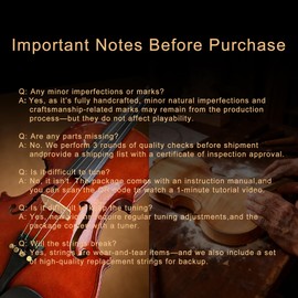 Acoustic Violin 4/4 Full Size Set,Beginner Violin for Adults Students Teens