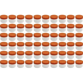 60 Ointment Jar Containers Cream/Ointment Kruke Flat 35ml Capacity with Orange Coloured Lids – Made in Germany