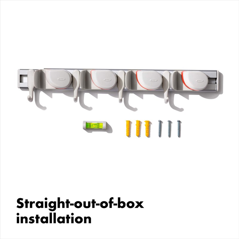 OXO Good Grips Wall-Mounted Mop and Broom Organizer