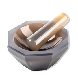 Agate Mortar and Pestles Set Natural Agate Grinder for Lab Grinding Polished Agate (Internal Diameter 40mm)