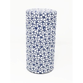 Kitsusako Kyoto-born Yuzen Paper Tea Canister, Cherry Blossom Pattern [Suppresses the Degradation of Tea Leaves] / Tea Canister / Tea Caddy / Tea Pot Storage Container (White (7.1 oz (200 g)