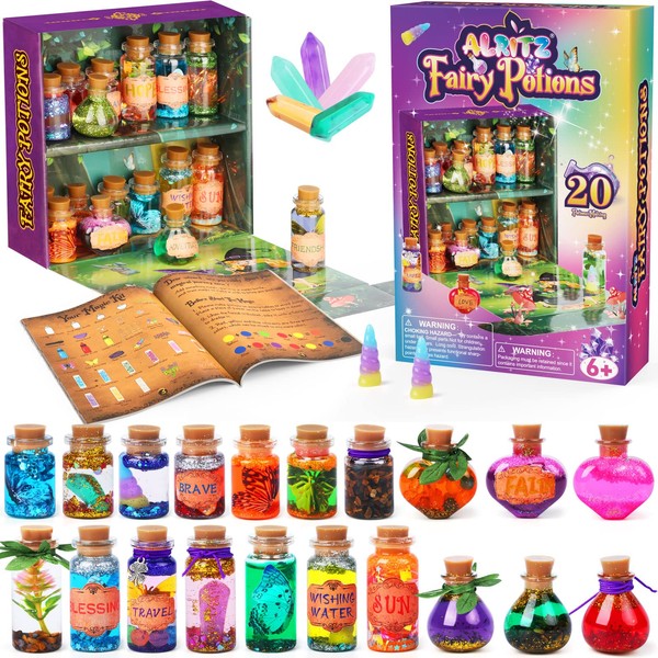 Alritz Fairy Potions Kit - Magic Mix Kit 20 Bottles, Christmas Decorations Garden Crafts Birthday Gifts Toys for Girls 6 7 8 9 10 Years Old