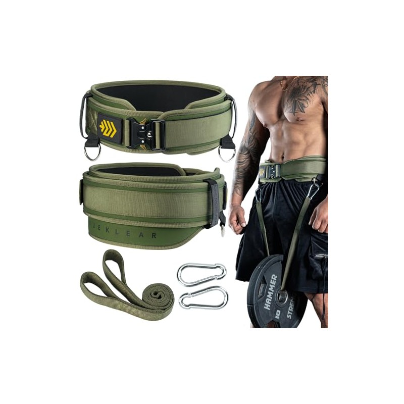 MANUEKLEAR 2-in-1 Weightlifting Belt & Dip Belt with 36.7 IN