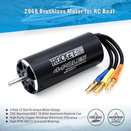 2968 Brushless RC Boat Motor, Surpass Hobby 5300KV Brushless Motor with Cooling Set for RC Boat(5300KV)