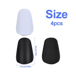 Pack of 4 Children's Football Shin Guards, Shin Guards, Mini 8 x 5.5 cm, Shin Pads, Protective Equipment for Kids, Boys, Girls, Black + White (XS)