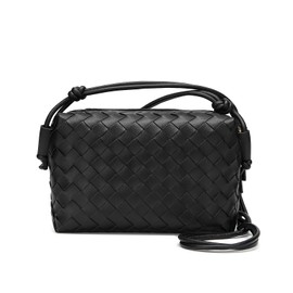 Woven Crossbody Bags for Women Handmade Woven Purse Shoulder Bag Small Handbag PU Leather Purses Bag