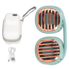 Neck Fan Four Wind Speed Folding Portable Retractable Rotatable 1800mAh Battery Hands Free Hanging Neck Fan Green
