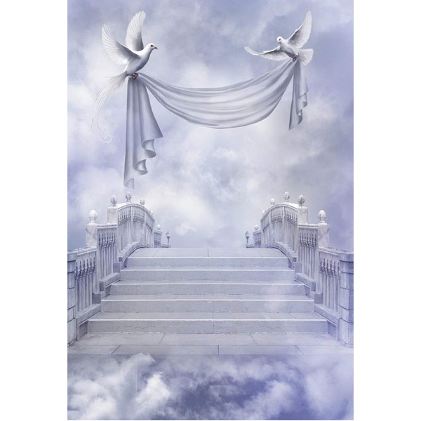 CSFOTO 3x5ft Stairway to Heaven Backdrop Kingdom of God Backdrop
