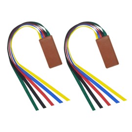 2 Pcs Bible Bookmark, Colorful Ribbon Bookmark, Artificial Leather Bible Ribbons Bookmarks, Page Markers with 5 Ribbons Colors for Books Novel Bible, Reading Lovers Students Teachers, Christmas Gift