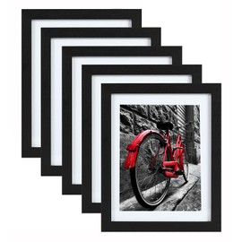 Marcos para fotos de 5x7 p pulgadas, 5 Piezas Portaretratos de Paisaje，Exhibición en Mesa o Pared, Decoración para Hogar, Oficina o Galería(Negro)