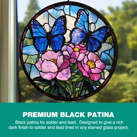 Black Patina for Lead and Solder - 4 oz, Black Patina for Stained Glass Solder - Patina for Stained Glass Solder - Black Patina for Solder - Flux for Stained Glass Soldering - Stained Glass Supply