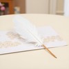 Labriciyon White Feather Pen, Feather Ballpoint Pen Black Inks Pen