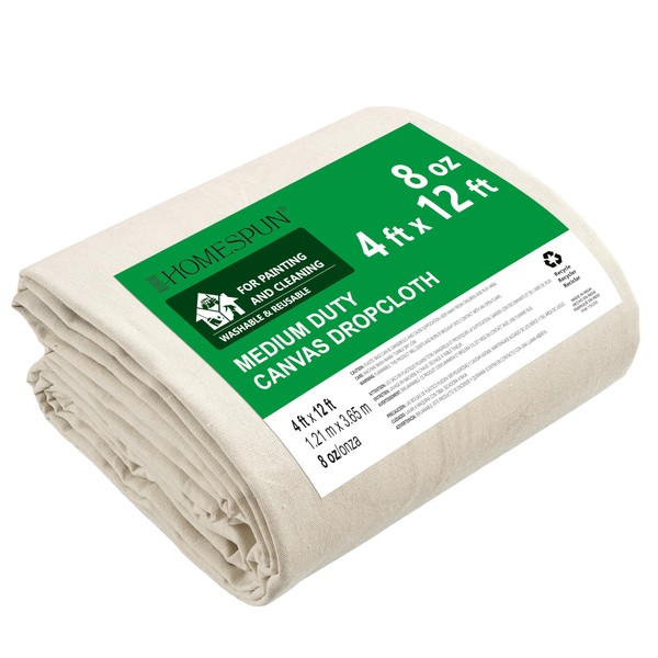 Homespun Canvas Drop Cloth for Painting - 100% Recycled Cotton