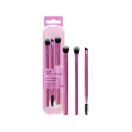 Real Techniques, Dúo de Brochas de Maquillaje para Ojos, Accesorios Esenciales, Juego de Brochas para Sombra y Difuminar, 2 piezas