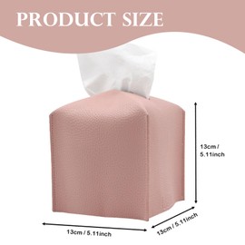 Tissue Box holder,tissue box Cover,Square Pu Leather Tissue holder,Napkin Box Holder,for Home, Hotel, Office,Vanity And Restaurant,Decorative Holder,Bathroom Vanity Countertop(Pink)
