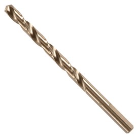 BOSCH CO2143B 1-Piece 1/4 In. x 4 In. Cobalt M42 Metal Drill Bit with Three-Flat Shank for Drilling Applications in Stainless Steel, Cast Iron, Titanium, Light-Gauge Metal, Aluminum