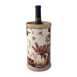 Supreme Housewares Ceramic Pitcher Wine Chiller - Majolica Style with Tuscan Design Wine Chiller Bucket