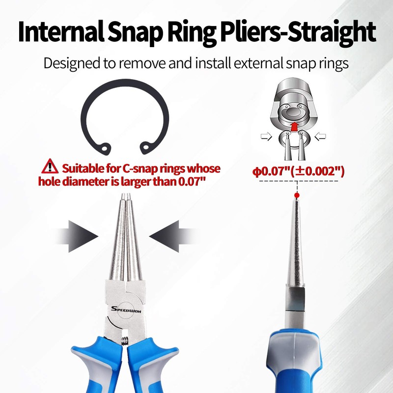 SPEEDWOX Circlip Pliers Internal Snap Ring Pliers with Straight Jaw