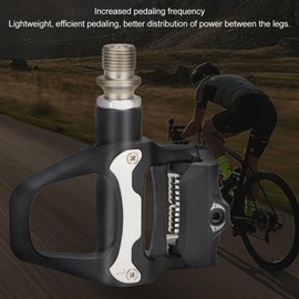 Road Bike Clipless Pedals, Professional Self Locking Bike Pedals Adjustable Tension Lightweight Chrome Moly Axle Stable Performance with SPD System for Bicycles