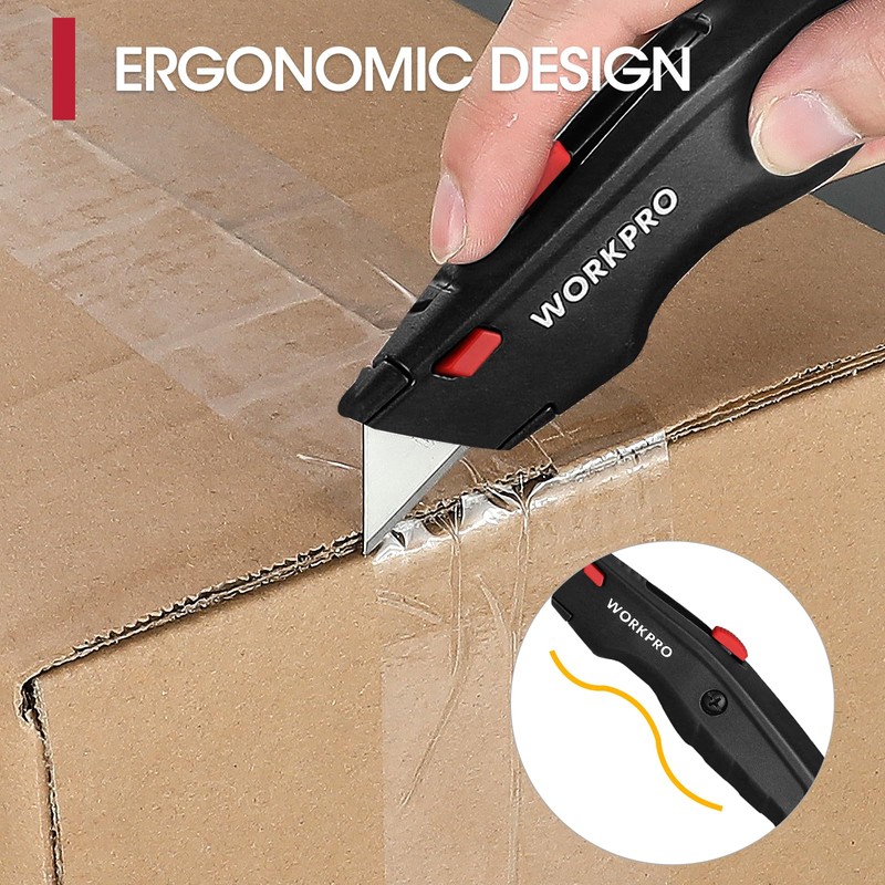 WORKPRO Premium Utility Knife, Retractable All Metal Heavy Duty Box