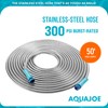 Aqua Joe AJSGH50 Stainless-Steel Garden Hose, Kink-Free Hose, 300 PSI