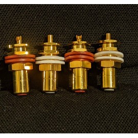 CMC 4pcs High End RCA Socket Jack Solid Brass Gold Plated Audio HIFI up to 5mm Panel
