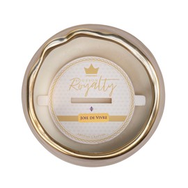 Bourbon Royalty Regal Golden Textured Midas Large 36 Ounce Ceramic/Wax Scented Votive Jar Candle for Home or Office, Joie De Vivre, Midas/Gold, BRY-JD-36MD