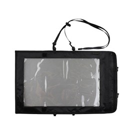 WEQTS Map Case, Waterproof Map Holder, Hiking Map Pouch Holder with Clear Window & Lanyard, Transparent Plastic Case for Camping Documents and Electronics(Black)