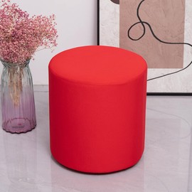 Ottoman Slipcovers Round Small/Medium/XX-Large/Large, Stretch Velvet Ottoman Cover 40/30/36/25/18/42/20, Storage Footstool Cover Slipcovers, Stool Pouf Furniture Protector Slipcover(#4,W16 xH16)