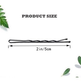 Pagabach 2.2 Inch Black Hair Bobby Pins Metal Clips Flat Straight Ball Tips Non-slip Decorative Long Short Women Girls Nickel Free Hairdressing Wedding Accessories with Case 100 PCS