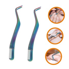 WOONEKY 2pcs Eyelash Applicator Tool Convenient Lash Tweezers for Easy Application of False Lashes Eyelash Extension Tools Fine Craftsmanship for Makeup Enthusiasts