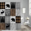 YSSFAV Rustic Cabin Shower Curtain Bear Deer Moose Camping Lodge