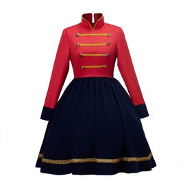 Women's Nutcracker Costume Christmas Toy Soldier Cosplay Costume Uniform Dress (XL)
